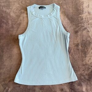 JLUXLABEL Light Blue Ribbed Tank Top